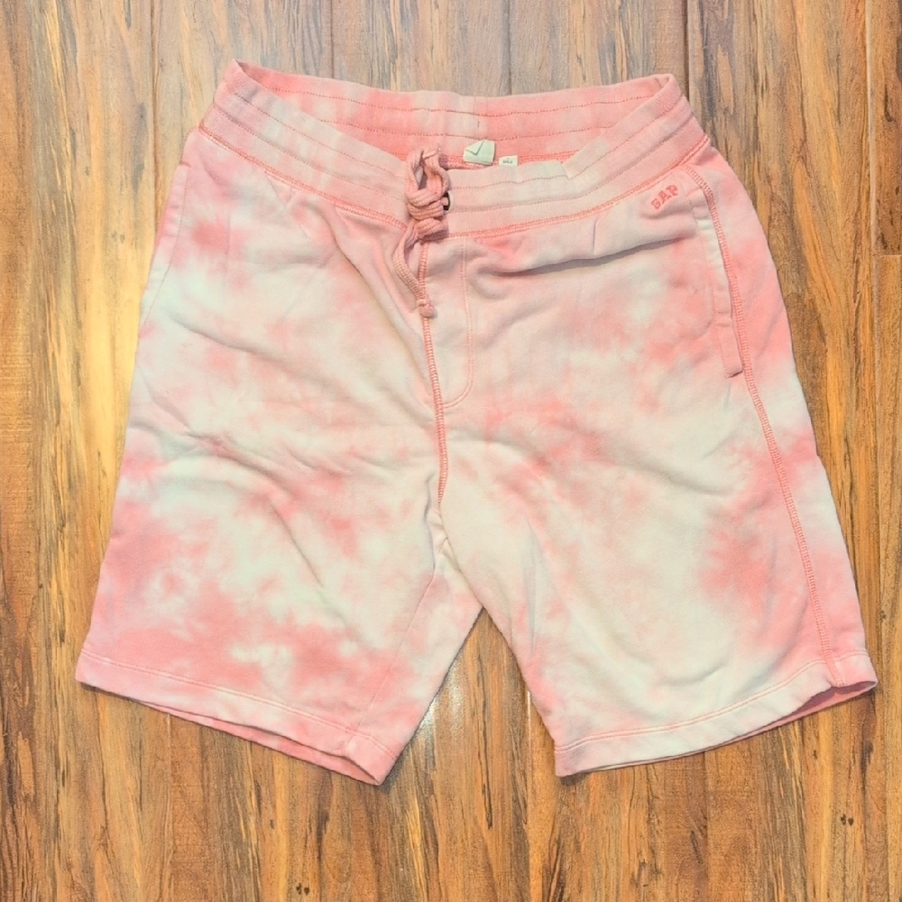 GAP Athletic Shorts Pink and White Tie-Dye